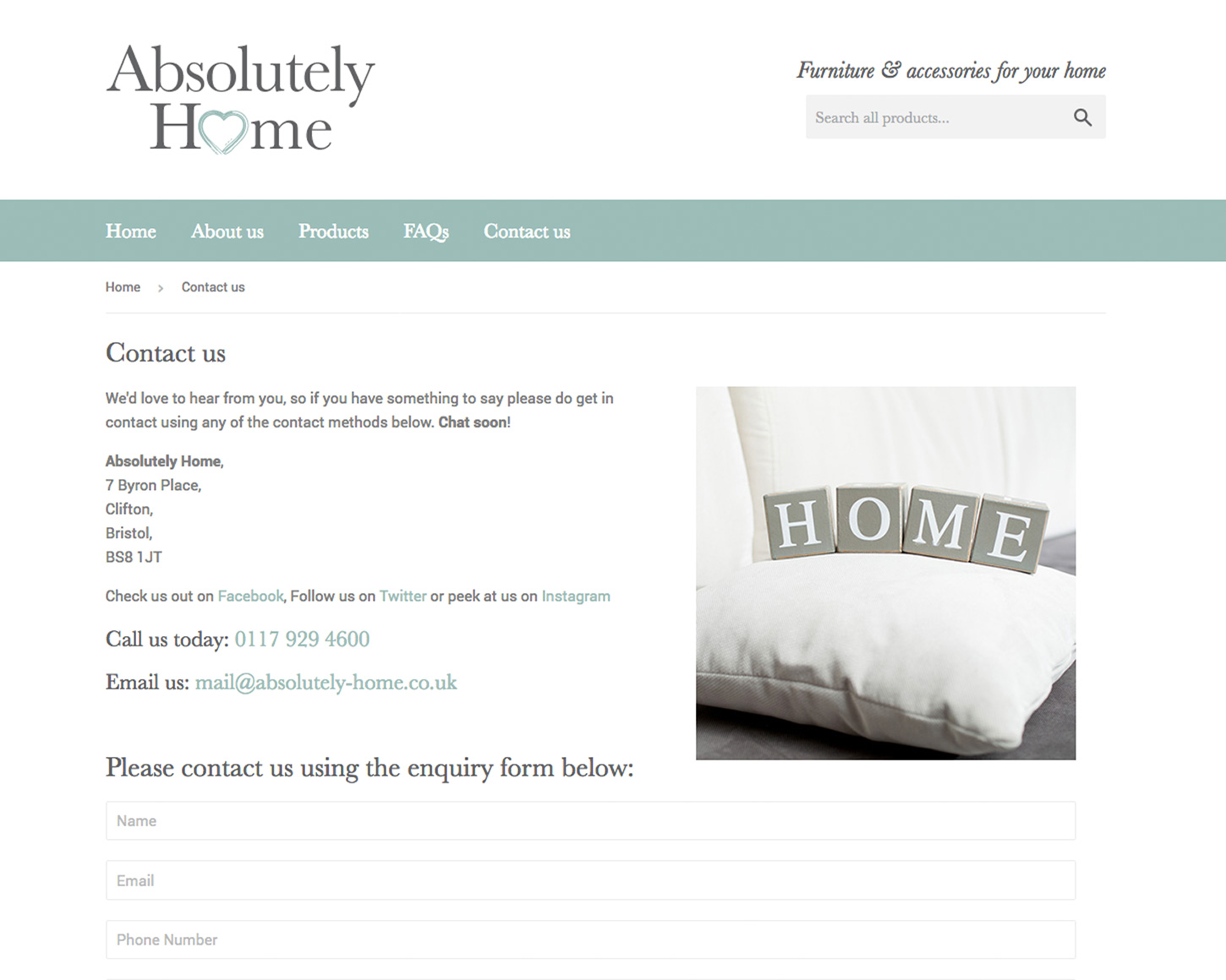 Absolutely Home website