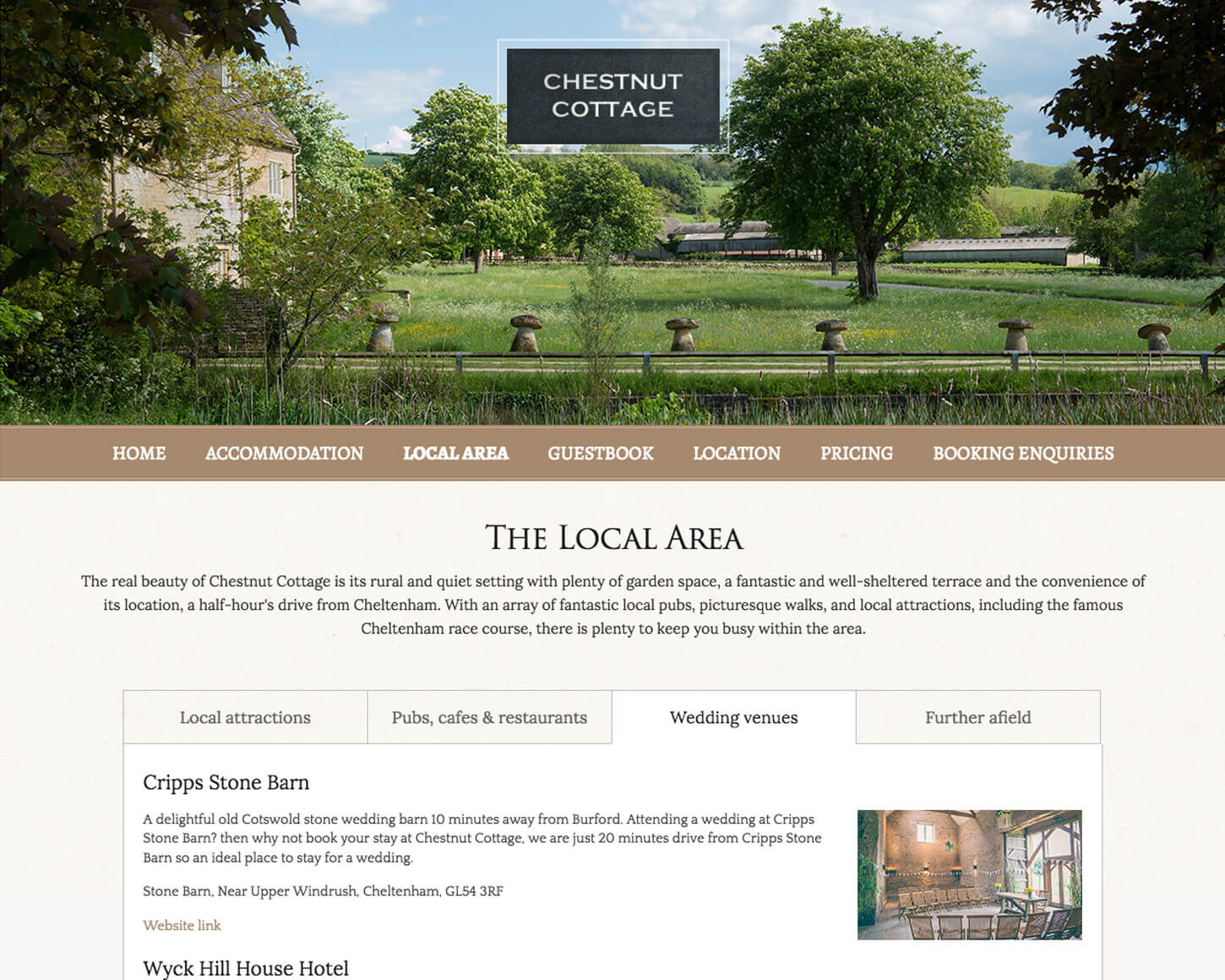 Chestnut Cottage website