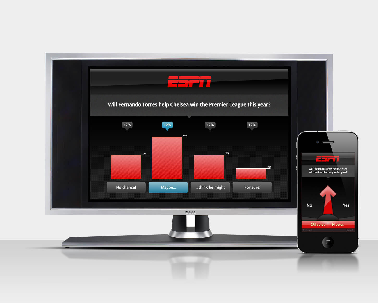 ESPN Live Results app UI