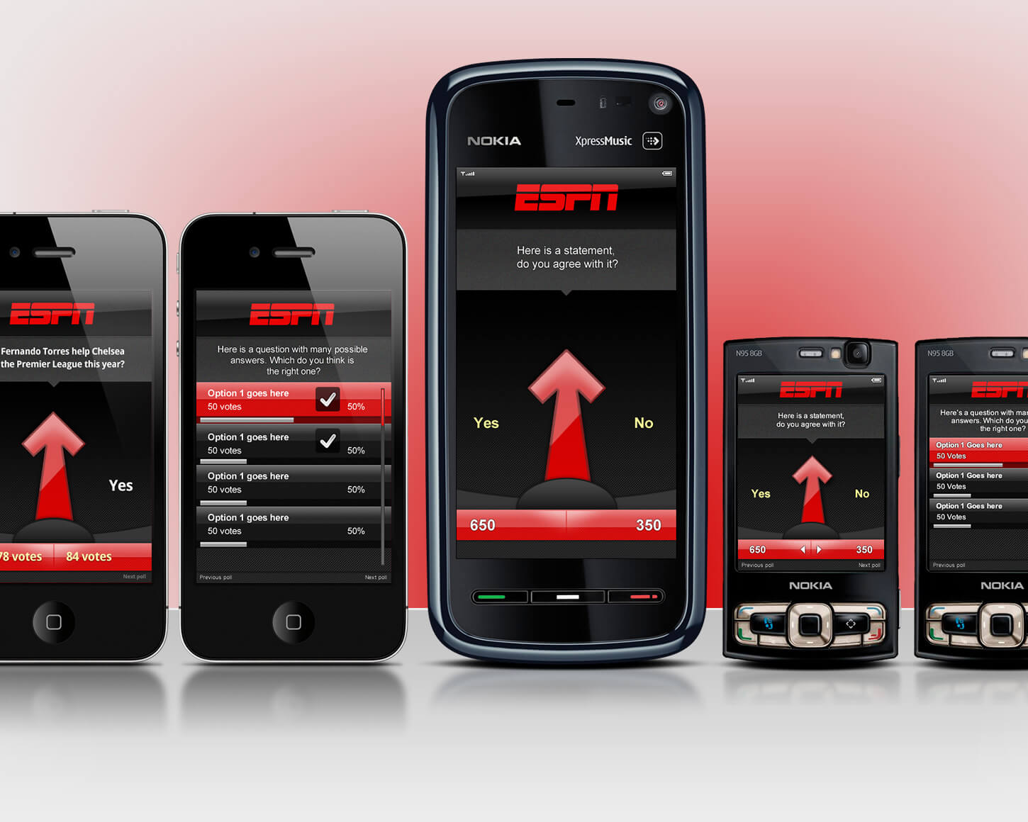 ESPN Voting app UI
