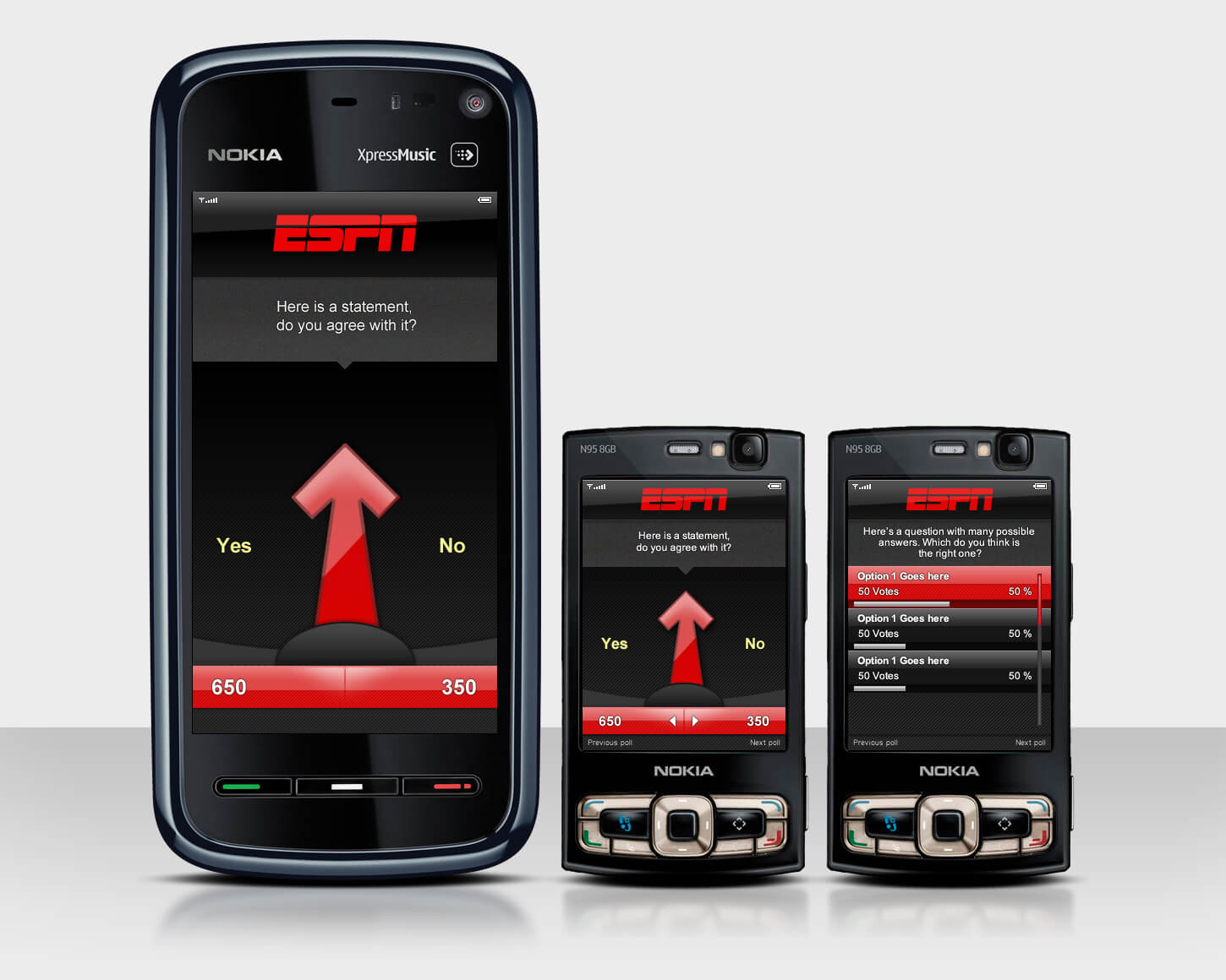 ESPN Voting app UI