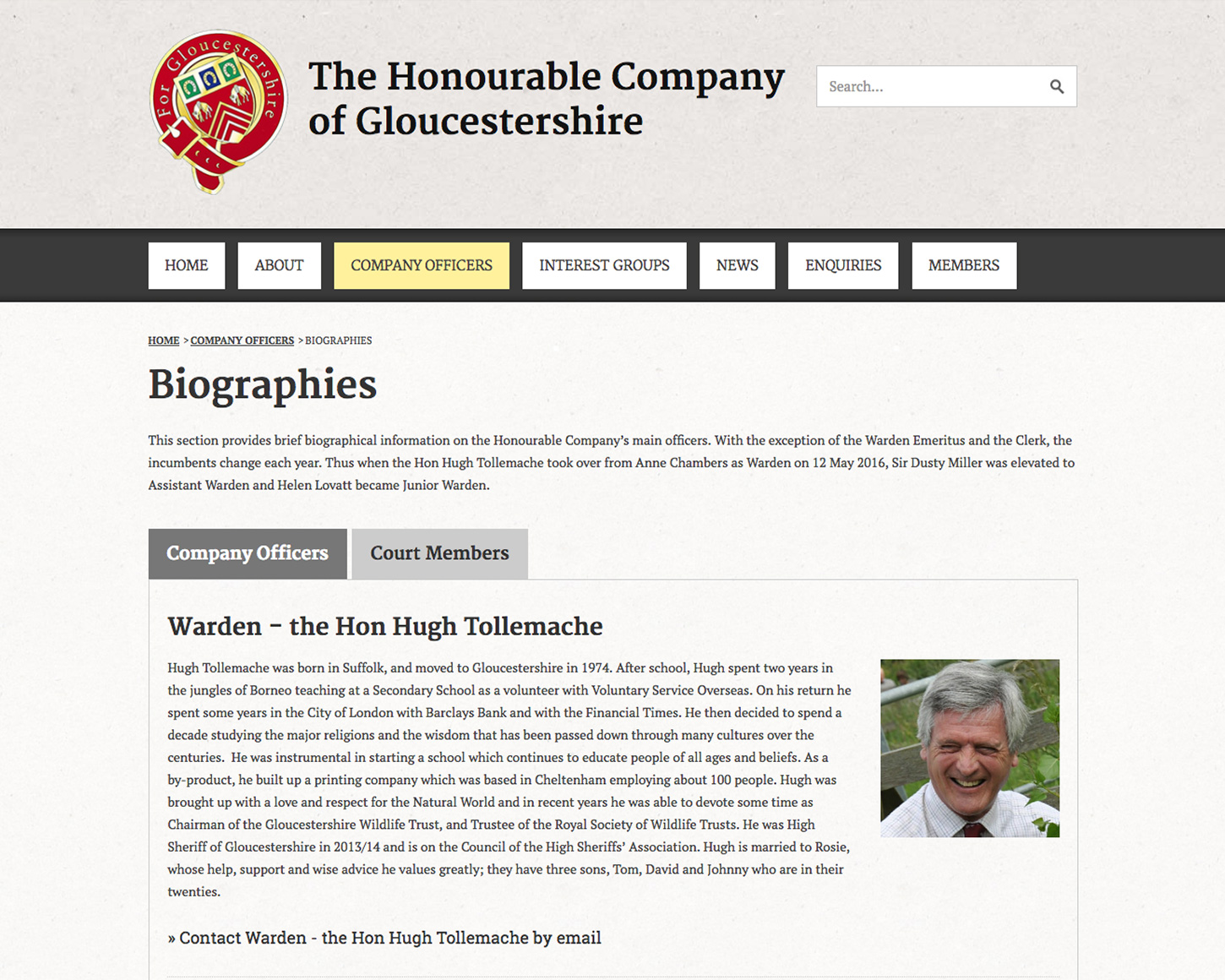 The Honourable Company of Gloucestershire website