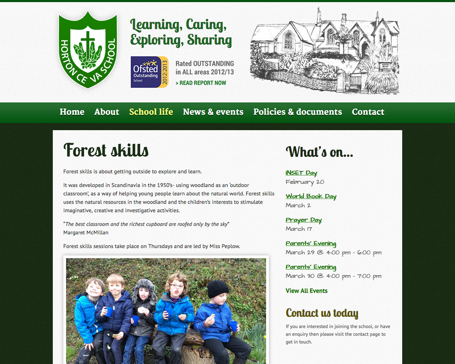 Horton CE VA Primary School website