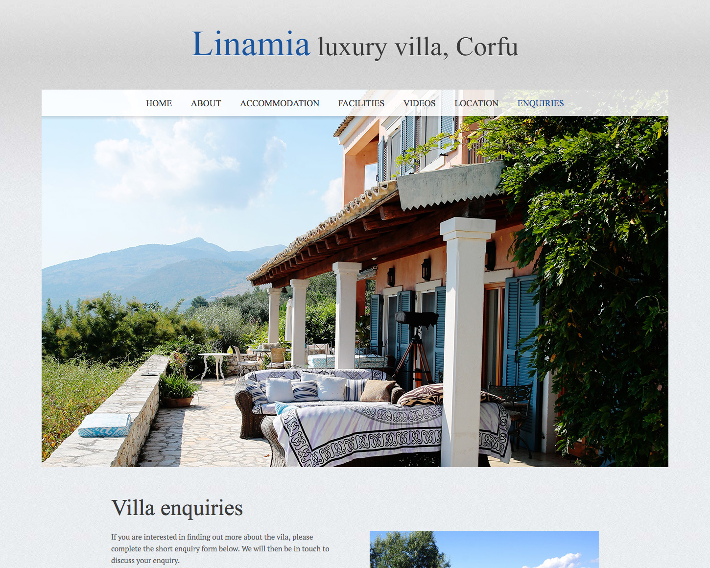 Villa Linamia website