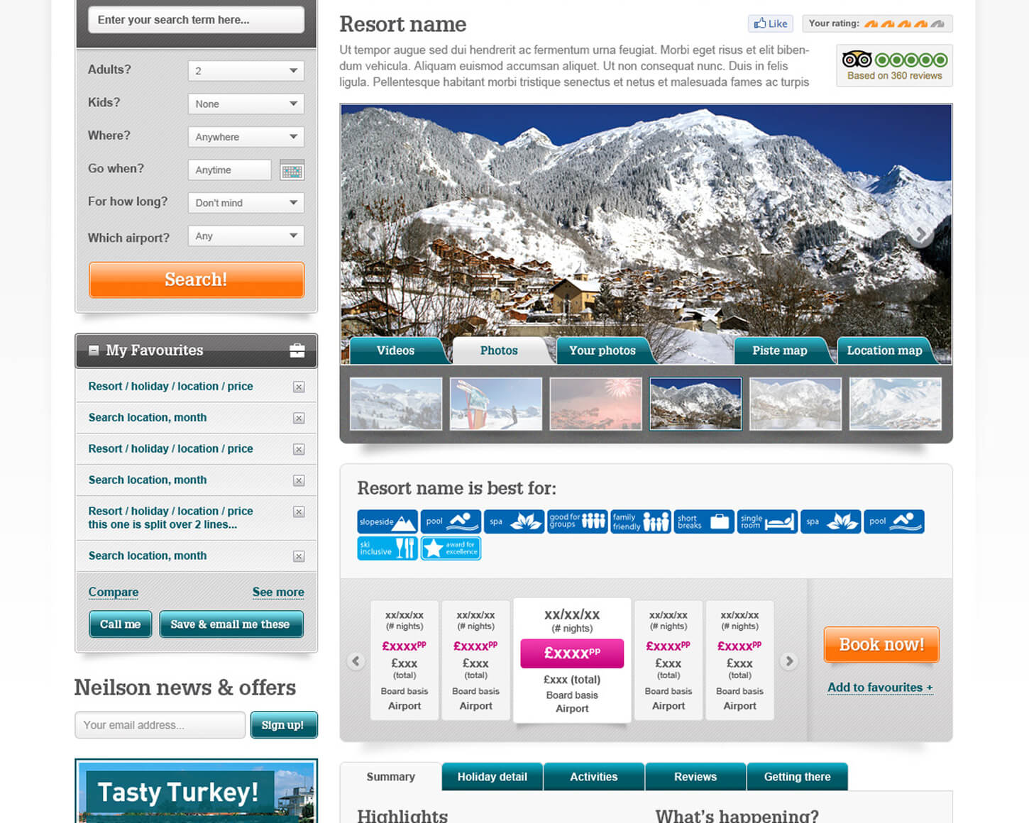 Neilson Holidays website detail page