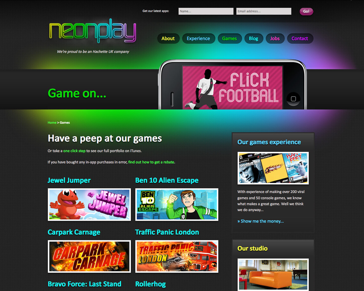 Neon Play website