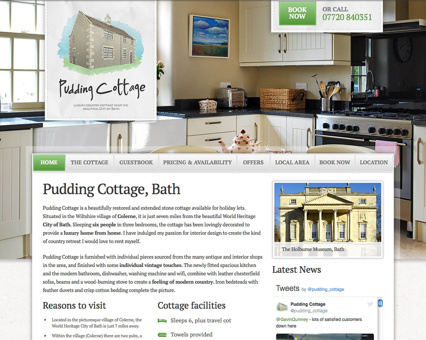 Pudding Cottage website