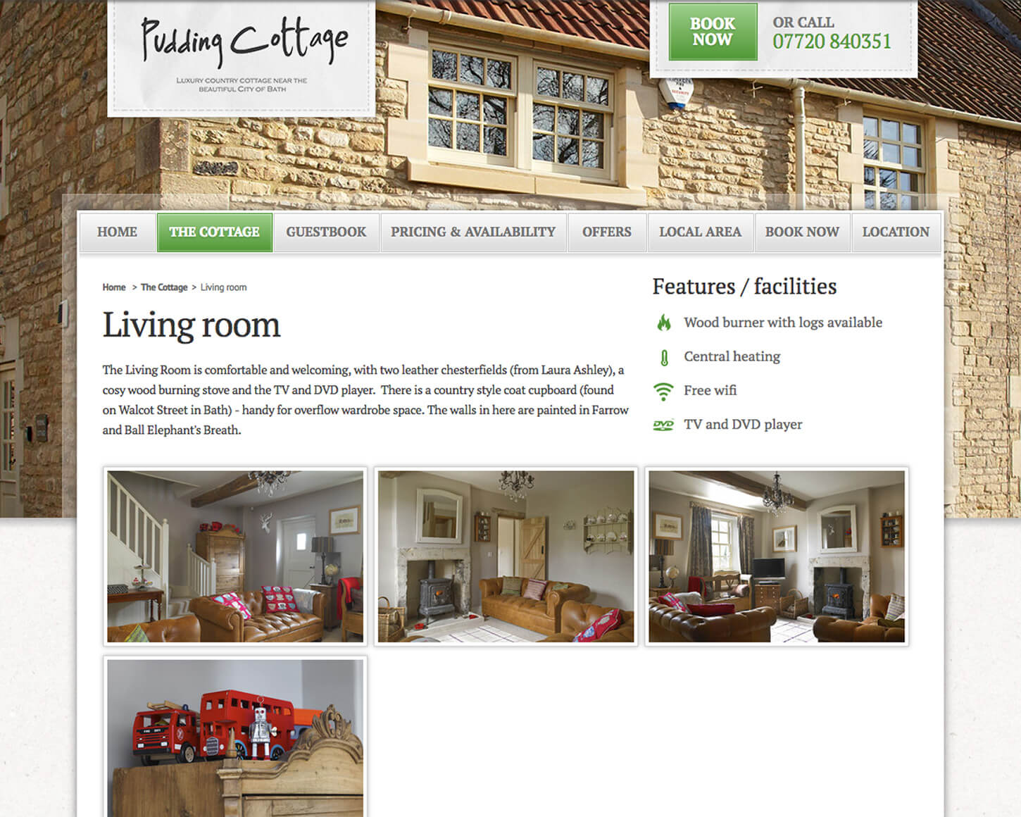 Pudding Cottage website