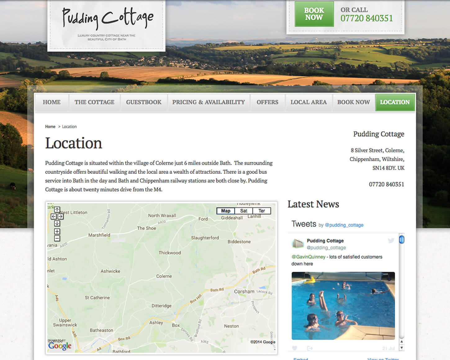 Pudding Cottage website