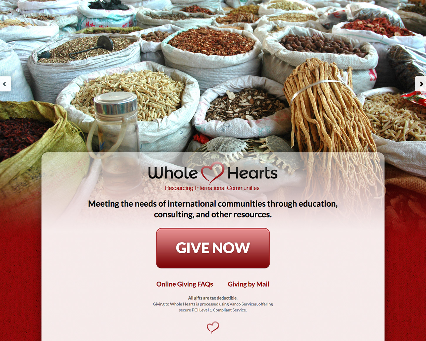 Whole Hearts website